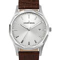 Jacques Lemans Jacques Lemans Classic 1-2010B  1-2010B кварцевые мужские часы  серебристый циферблат, браслет кожаный — вид спереди