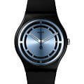 Swatch Swatch New Gent Bioceramic Standard SO32B118  SO32B118 кварцевые мужские часы  голубой циферблат, браслет силикон — вид спереди