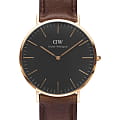 Daniel Wellington Daniel Wellington Classic Bristol DW00100125  DW00100125 кварцевые мужские часы  черный циферблат, браслет кожаный — вид спереди