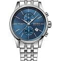 Hugo Boss Hugo Boss Jet HB1513384  HB1513384 кварцевые мужские часы  синий циферблат, браслет нержавеющая сталь — вид спереди