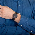 Obaku Obaku Mesh V197GXVBMB кварцевые мужские часы часы, крупный план черный циферблат
