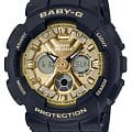 Casio Casio Baby-G BA-130-1A3  BA-130-1A3 кварцевые женские часы  золотой циферблат, браслет пластик — вид спереди