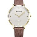 Kenneth Cole Kenneth Cole Classic KCWLA2220001  KCWLA2220001 кварцевые женские часы  серебристый циферблат, браслет кожаный — вид спереди