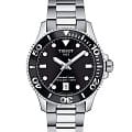 Tissot Tissot Seastar 1000 T120.210.11.051.00 Seastar 1000 T1202101105100 кварцевые женские часы  черный циферблат, браслет нержавеющая сталь — вид спереди