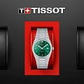 Tissot Tissot PRX 35 mm T137.210.11.081.00 кварцевые женские часы часы, крупный план зеленый циферблат