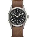 Hamilton Hamilton Khaki Field Mechanical H69439531  H69439531 механические мужские часы  черный циферблат, браслет кожаный — вид спереди