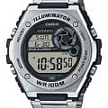 Casio Casio Collection Standard Digital MWD-100HD-1A  MWD-100HD-1A кварцевые мужские часы  черный циферблат, браслет нержавеющая сталь — вид спереди