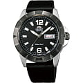 Orient Orient EM7L003B (FEM7L003B)  FEM7L003B механические мужские часы  черный циферблат, браслет кожа + текстиль — вид спереди