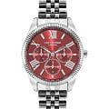 Lee Cooper Lee Cooper LC07811.390  LC07811.390 кварцевые женские часы  красный циферблат, браслет нержавеющая сталь — вид спереди