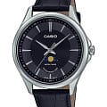 Casio Casio Collection MTP-M100L-1AVDF (MTP-M100L-1A)  MTP-M100L-1A кварцевые мужские часы  черный циферблат, браслет кожаный — вид спереди