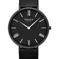 Obaku Obaku Leather V283GXBBRB  V283GXBBRB кварцевые мужские часы  черный циферблат, браслет кожаный — вид спереди