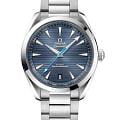 Omega Omega Seamaster Aqua Terra 220.10.41.21.03.002 Aqua Terra 22010412103002 механические мужские часы  синий циферблат, браслет нержавеющая сталь — вид спереди