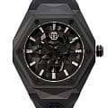 Philipp Plein Philipp Plein Skull Spikes PWPWA0324  PWPWA0324 кварцевые мужские часы  черный циферблат, браслет силикон — вид спереди