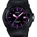 Casio Casio Collection LX-610-1A2  LX-610-1A2VEF кварцевые мужские часы  черный циферблат, браслет пластик — вид спереди