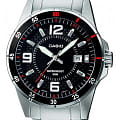 Casio Casio MTP-1291D-1A1  MTP-1291D-1A1 кварцевые мужские часы  черный циферблат, браслет нержавеющая сталь — вид спереди