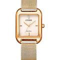 Citizen Citizen Eco-Drive EM0493-85P  EM0493-85P кварцевые женские часы  бежевый циферблат, браслет нержавеющая сталь с pvd-покрытием — вид спереди