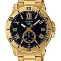 Casio Casio Collection MTP-VD200G-1B  MTP-VD200G-1B кварцевые мужские часы  черный циферблат, браслет сталь с ip покрытием — вид спереди