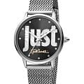 Just Cavalli Just Cavalli Logo JC1L116M0055  JC1L116M0055 кварцевые женские часы  черный циферблат, браслет нержавеющая сталь — вид спереди