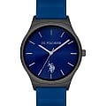 U.S. Polo Assn. U.S. Polo Assn USPA1078-03  USPA1078-03 кварцевые мужские часы  синий циферблат, браслет силикон — вид спереди