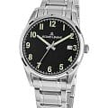 Jacques Lemans Jacques Lemans 1-2070C  1-2070C кварцевые мужские часы  черный циферблат, браслет нержавеющая сталь — вид спереди