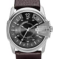 Diesel Diesel MS9 Chrono DZ1206  DZ1206 кварцевые мужские часы  серый циферблат, браслет кожаный — вид спереди