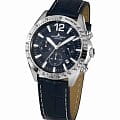 Jacques Lemans Jacques Lemans  42-5B  42-5B кварцевые мужские часы  синий циферблат, браслет кожаный — вид спереди