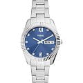 Fossil Fossil Scarlette ES5197  ES5197 кварцевые женские часы  синий циферблат, браслет нержавеющая сталь — вид спереди