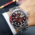 Orient Orient Mako Kamasu RA-AA0814R механические мужские часы часы, крупный план бордовый циферблат