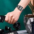 Casio Casio Vintage A100WEGG-1A2EF vintage японские мужские часы на браслете сталь с ip покрытием боковой вид