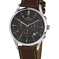 Jacques Lemans Jacques Lemans Retro Classic 1-2068O  1-2068O кварцевые мужские часы  черный циферблат, браслет кожаный — вид спереди
