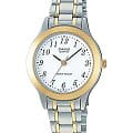 Casio Casio Collection LTP-1128G-7B  LTP-1128G-7B кварцевые женские часы  белый циферблат, браслет сталь с ip покрытием — вид спереди