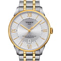 Tissot Tissot Chemin des Tourelles Powermatic 80 T099.407.22.038.00 Chemin des Tourelles T0994072203800 механические мужские часы  серебристый циферблат, браслет сталь c pvd покрытием — вид спереди