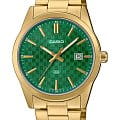 Casio Casio Collection MTP-VD03G-3AUDF (MTP-VD03G-3A)  MTP-VD03G-3A кварцевые мужские часы  зеленый циферблат, браслет сталь с ip покрытием — вид спереди