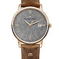 Maurice Lacroix Maurice Lacroix Eliros Date EL1118-PVP01-210-1  EL1118-PVP01-210-1 кварцевые мужские часы  серый циферблат, браслет кожаный — вид спереди