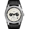 Fossil Fossil Bronson FS5921  FS5921 кварцевые мужские часы  бежевый циферблат, браслет кожаный — вид спереди