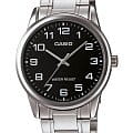 Casio Casio MTP-V001D-1B  MTP-V001D-1B кварцевые мужские часы  черный циферблат, браслет 18-каратное желтое золото — вид спереди
