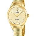 Festina Festina Swiss Made F20077/3  F20077/3 кварцевые женские часы  золотой циферблат, браслет нержавеющая сталь с ip-покрытием — вид спереди