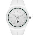 U.S. Polo Assn. U.S. Polo Assn. Yard USPA1110-01  USPA1110-01 кварцевые женские часы  белый циферблат, браслет силикон — вид спереди