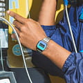 Casio Casio Vintage A-168WER-2A vintage японские мужские часы на браслете сталь с ip покрытием боковой вид