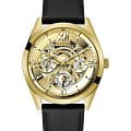 Guess Guess  Dress Steel  GW0389G2  GW0389G2 кварцевые мужские часы  золотой циферблат, браслет кожаный — вид спереди
