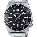 Casio Casio Collection MTD-135D-1A  MTD-135D-1A кварцевые мужские часы  черный циферблат, браслет нержавеющая сталь — вид спереди