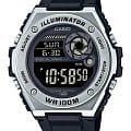 Casio Casio Collection MWD-100H-1B  MWD-100H-1B кварцевые мужские часы  черный циферблат, браслет пластик — вид спереди