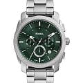 Fossil Fossil Machine FS6079  FS6079 кварцевые мужские часы  зеленый циферблат, браслет нержавеющая сталь — вид спереди