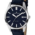 Jacques Lemans Jacques Lemans 1-2002F  1-2002F кварцевые мужские часы  синий циферблат, браслет кожаный — вид спереди