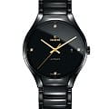 Rado Rado True Automatic Diamonds R27056712  R27056712 механические мужские часы  черный циферблат, браслет высокотехнологичная плазменная керамика — вид спереди