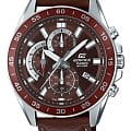 Casio Casio Edifice EFV-550L-5A EFV-550 EFV-550L-5A кварцевые мужские часы  коричневый циферблат, браслет кожаный — вид спереди