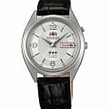 Orient Orient AB0000KW (FAB0000KW)  AB0000KW механические мужские часы  серебристый циферблат, браслет кожаный — вид спереди
