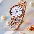 Casio Casio Sheen SHE-4052PG-2A кварцевые женские часы часы, крупный план перламутровый циферблат