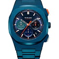 D1 Milano D1 Milano Cronografo CHBJ12  CHBJ12 кварцевые мужские часы  синий циферблат, браслет нержавеющая сталь с pvd-покрытием — вид спереди