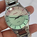 Casio Casio Collection MTP-E605D-7E кварцевые мужские часы часы, крупный план зеленый циферблат